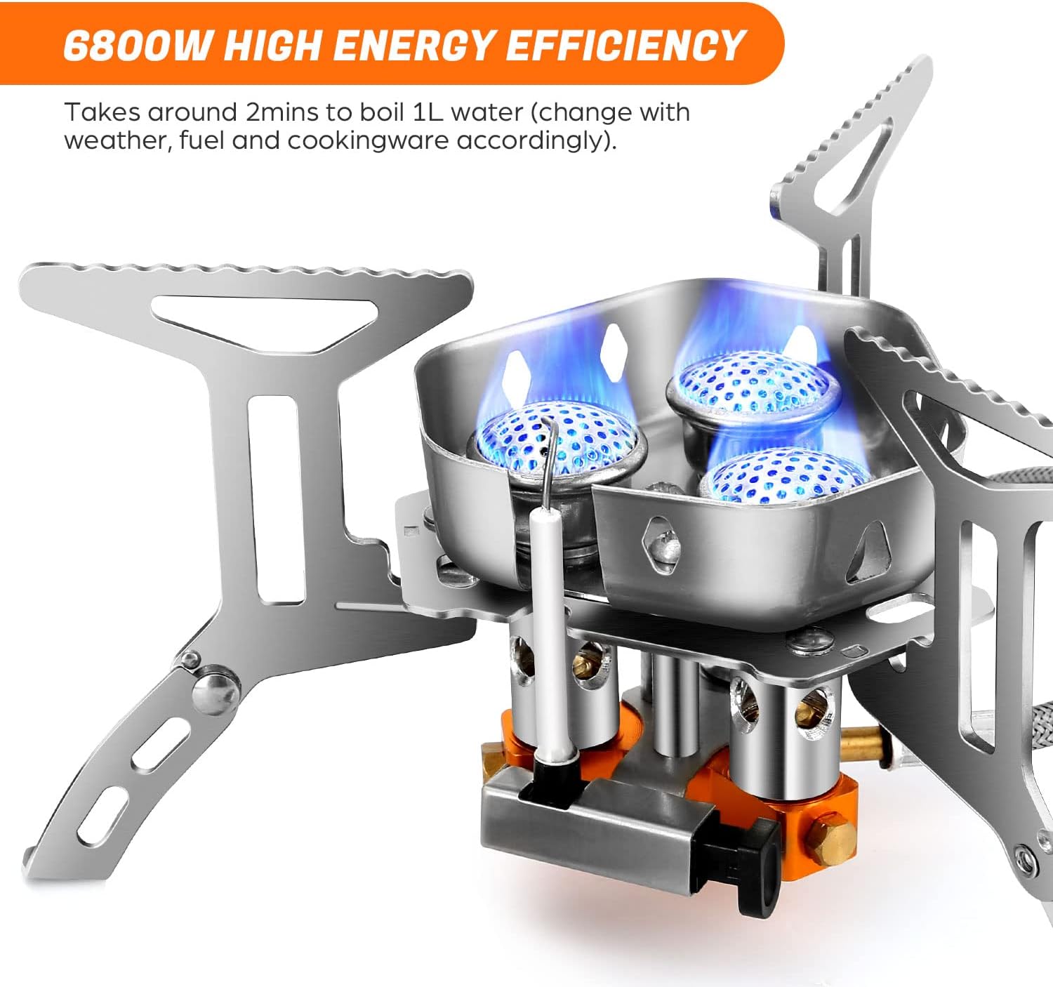 6800W High-Power Windproof Camp Stove (with Adapter)