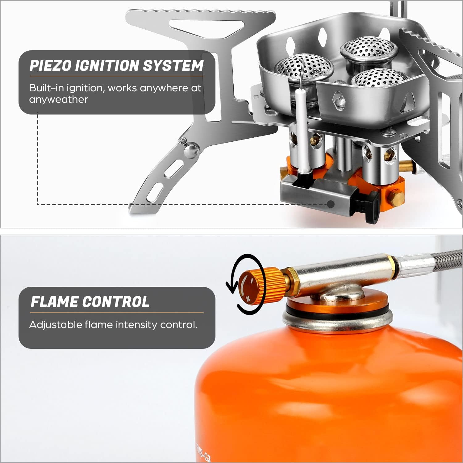 6800W High-Power Windproof Camp Stove (with Adapter)