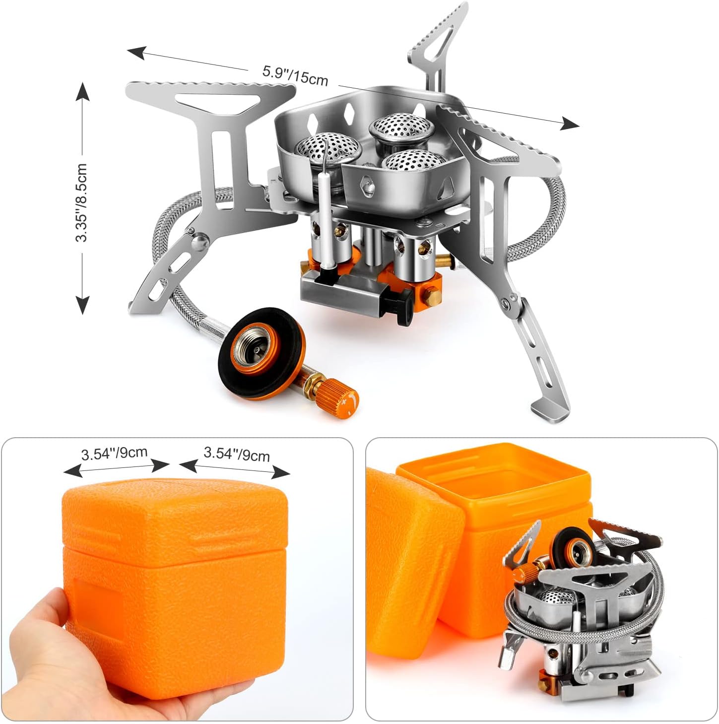 6800W High-Power Windproof Camp Stove (with Adapter)