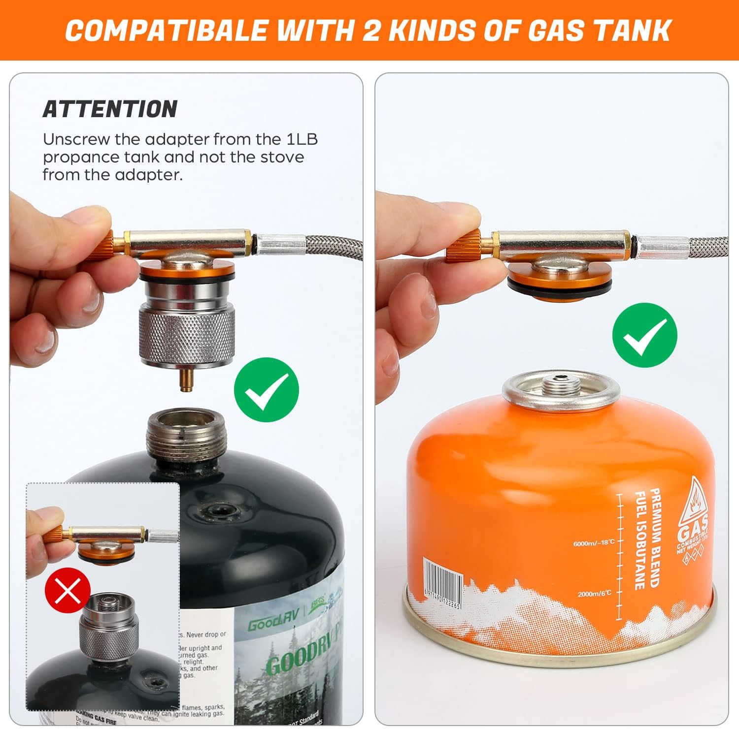 6800W High-Power Windproof Camp Stove (with Adapter)