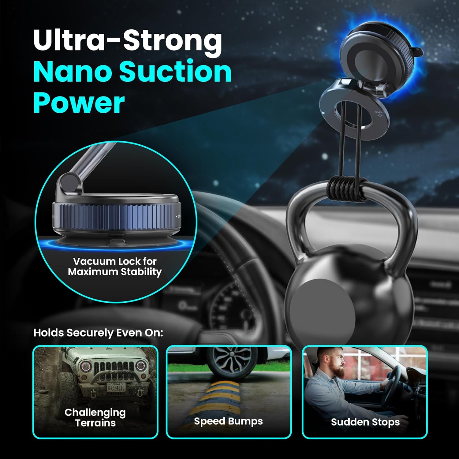 Magnetic Vacuum Phone Holder