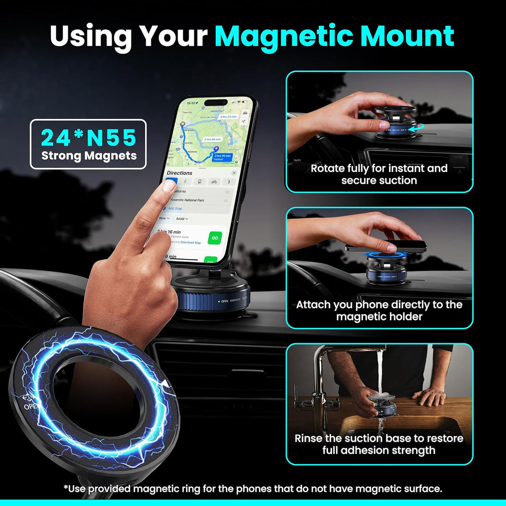 Magnetic Vacuum Phone Holder