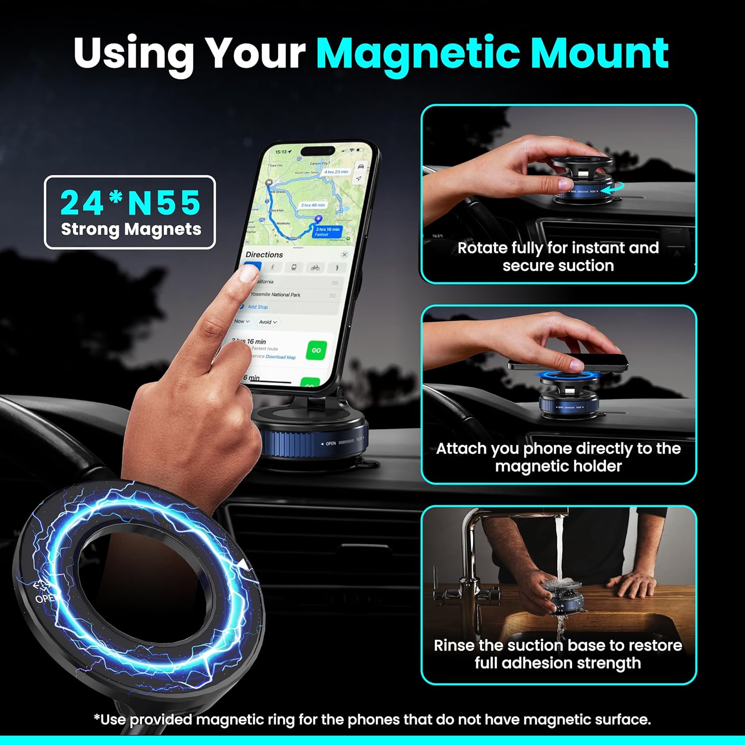 Magnetic Vacuum Phone Holder