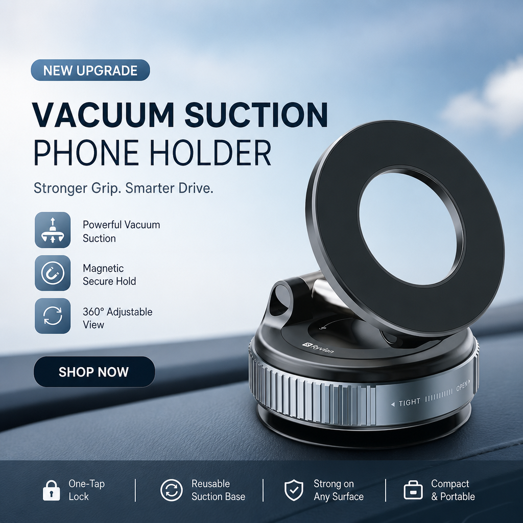 Magnetic Vacuum Phone Holder