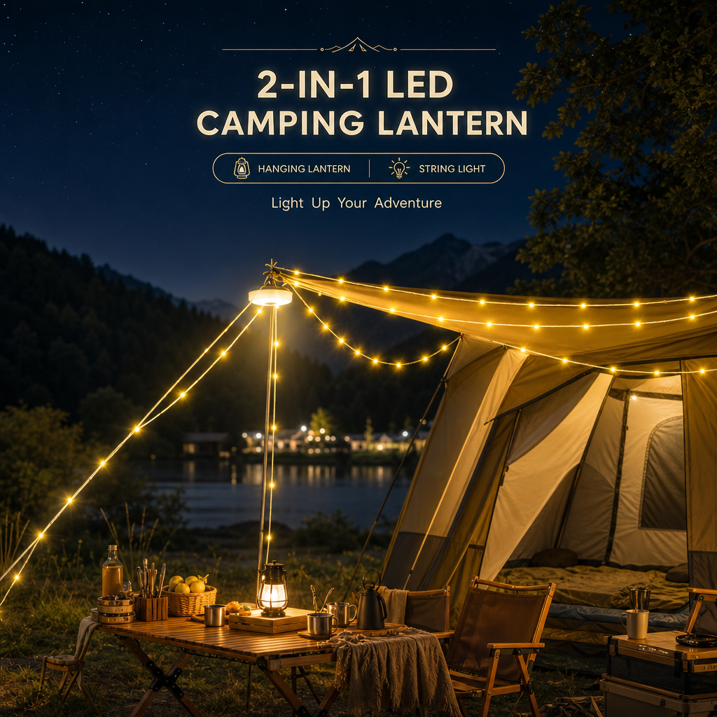Retractable Camping Light – Lantern & String Lights in One – Serifik